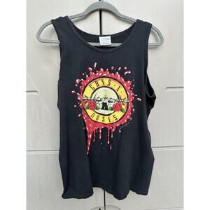 Vintage Guns n Roses 1991 Black tank top Sz Large Rockabilly Grunge Festival